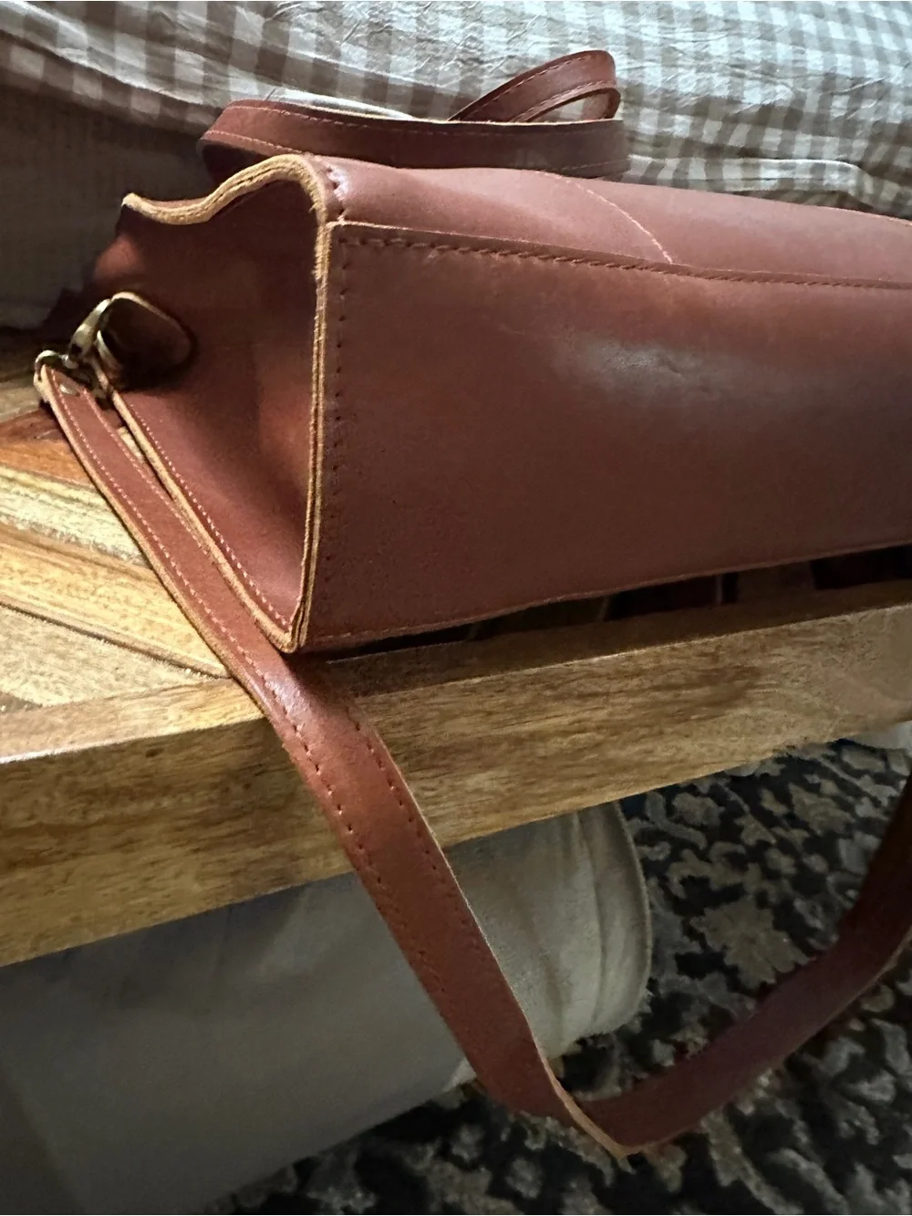 Portland Leather Lola East West  Leather Tote with Crossbody Strap